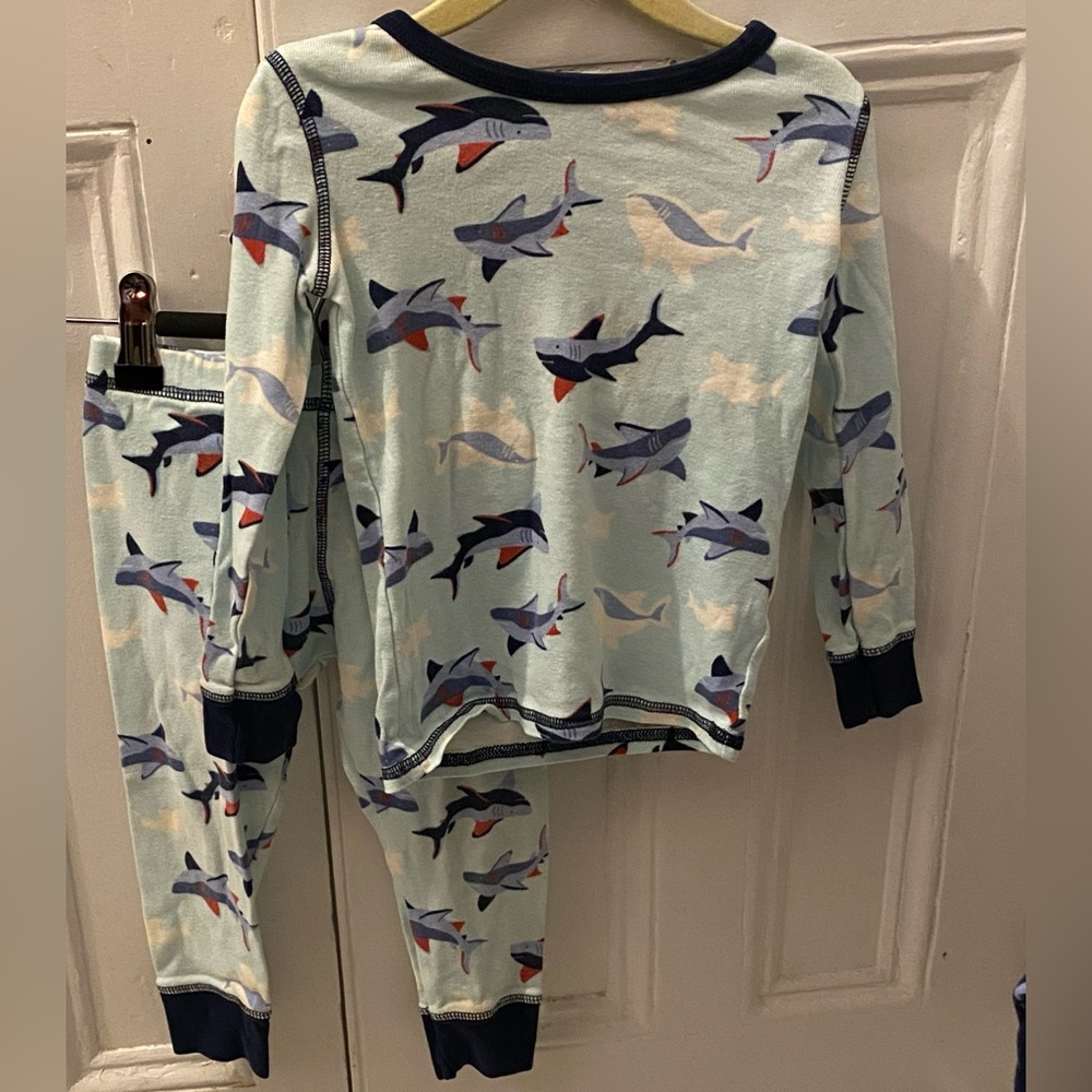 Nordstrom Shark Print Kids Pajama Set - Light Blue and Navy